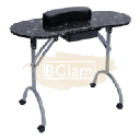 Foldable Manicure Station - Black Flower Design with Carry Bag MT-017F