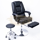 Hydraulic Recliner Chair with footrest & stool - Black
