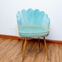 Modern Classic Luxury Comfortable Shell Velvet Accent Chair - Blue