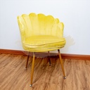 Modern Classic Luxury Comfortable Shell Velvet Accent Chair - Yellow