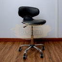 Modern Shell Shape Drafting Chair with wheels | Black
