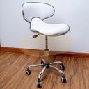 Modern Shell Shape Drafting Chair with wheels | White