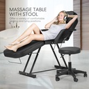 Salon Facial Massage Chair/Bed with stool - Black