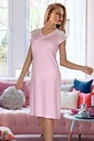 Chemise de nuit en coton peigné avec épaules en dentelle Miorre - ROSE POUDRÉ