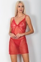 Ensemble chemise de nuit 2 pièces avec détails en dentelle Phevos - ROUGE