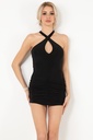 Robe courte croisée dans le dos Miorre - NOIR