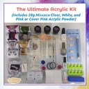 Acrylic Kit - Includes Clear, White, and Pink or Cover Pink Acrylic Powder with 75ml Monomer