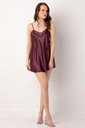 Miorre Thin Strap Guipure Mini Satin Nightgown - PLATO