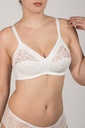 Ensemble de soutien-gorge à bretelles creuses en dentelle non rembourrée Miorre - ECRU